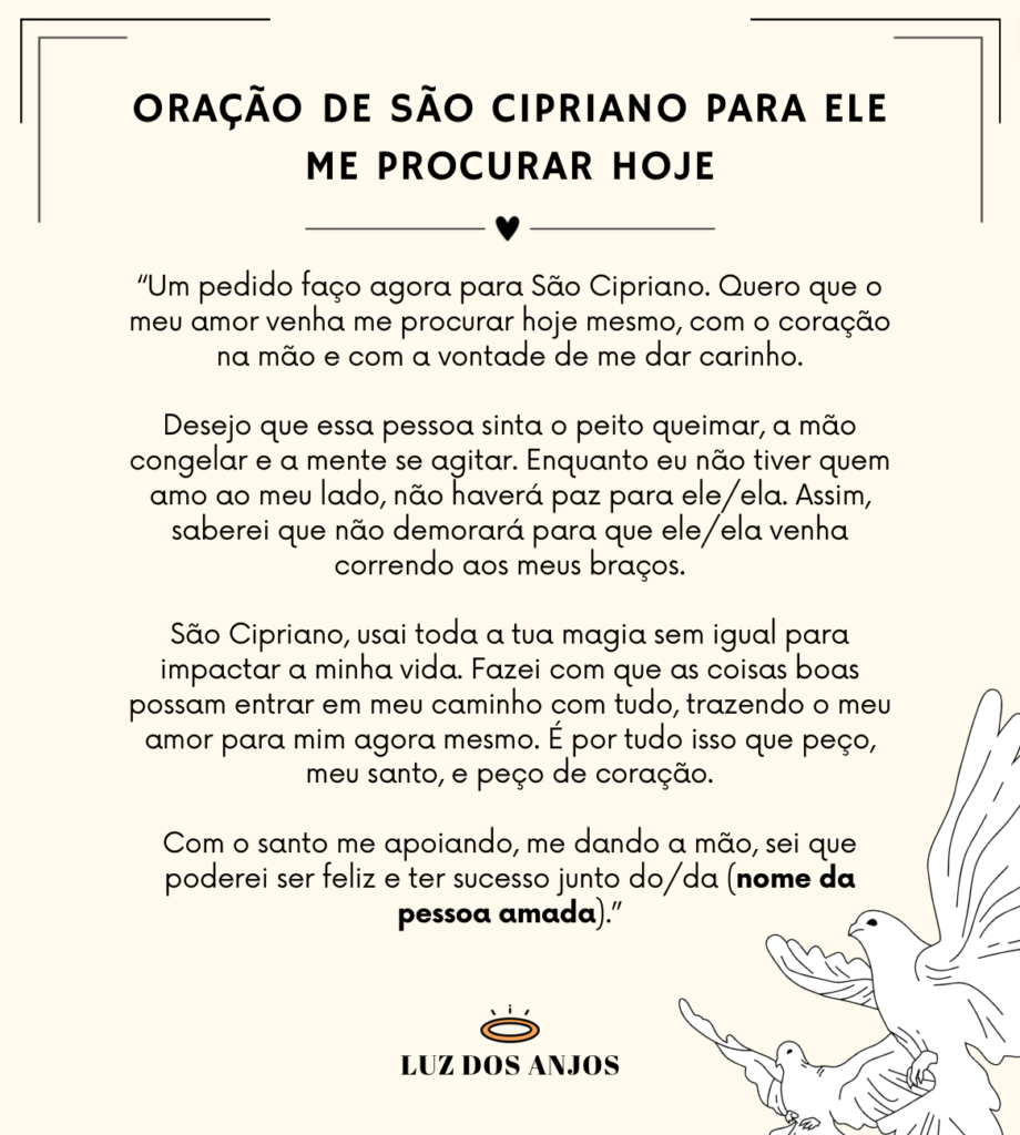 5 Orações de São Cipriano Para Amor Te Procurar Urgente