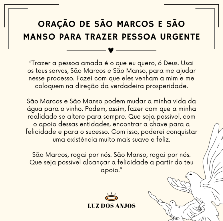 5 Orações de São Marcos e São Manso Para Chamar Alguém
