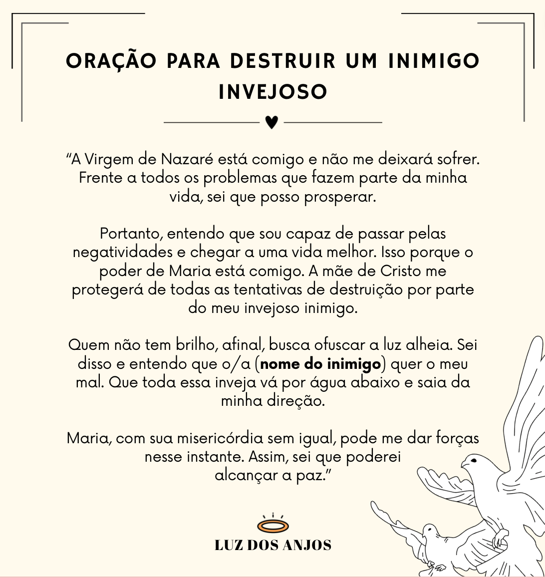 Oração para destruir um inimigo invejoso