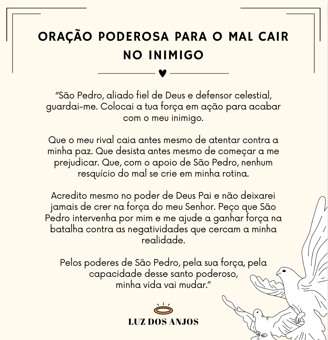 Oração para o mal cair no inimigo