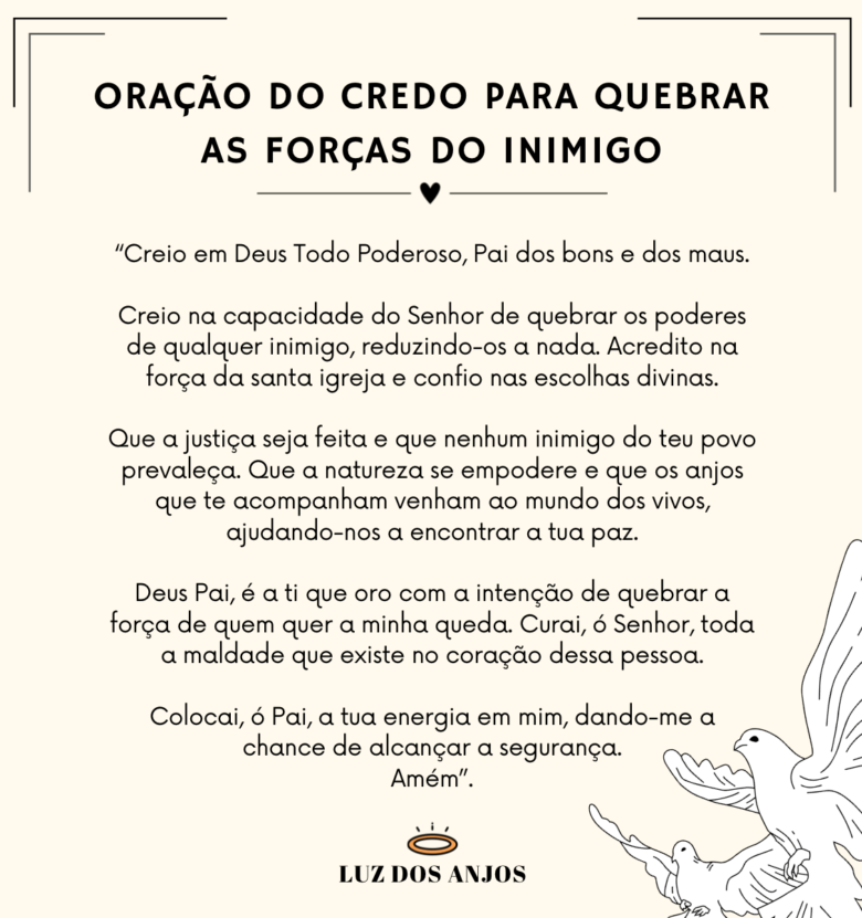 4 Orações do Credo Para Quebrar as Forças de Uma