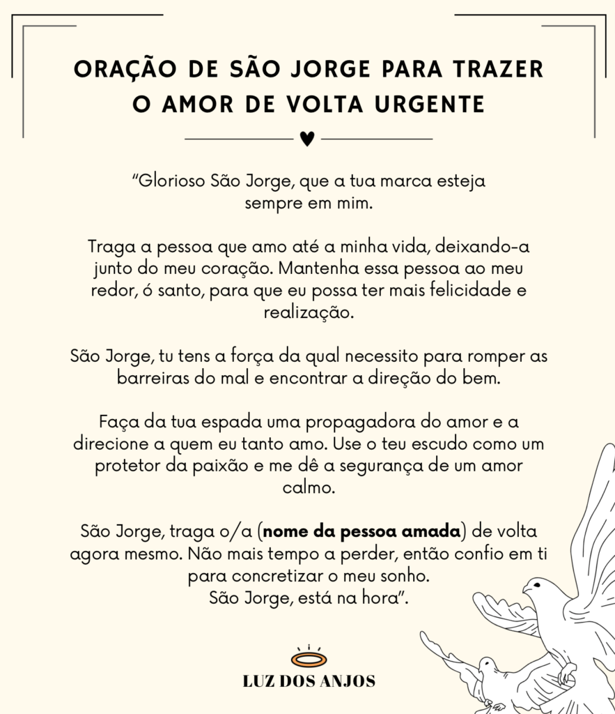5 Orações de São Jorge Para o Amor: Voltar Agora