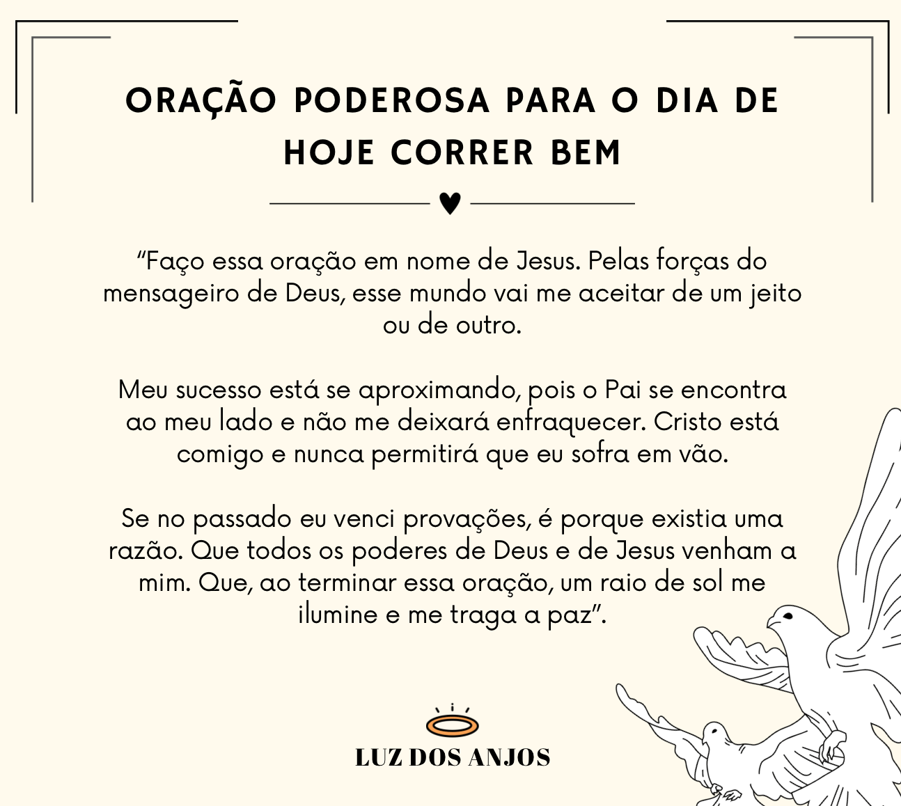 Oração poderosa para o dia de hoje correr bem
