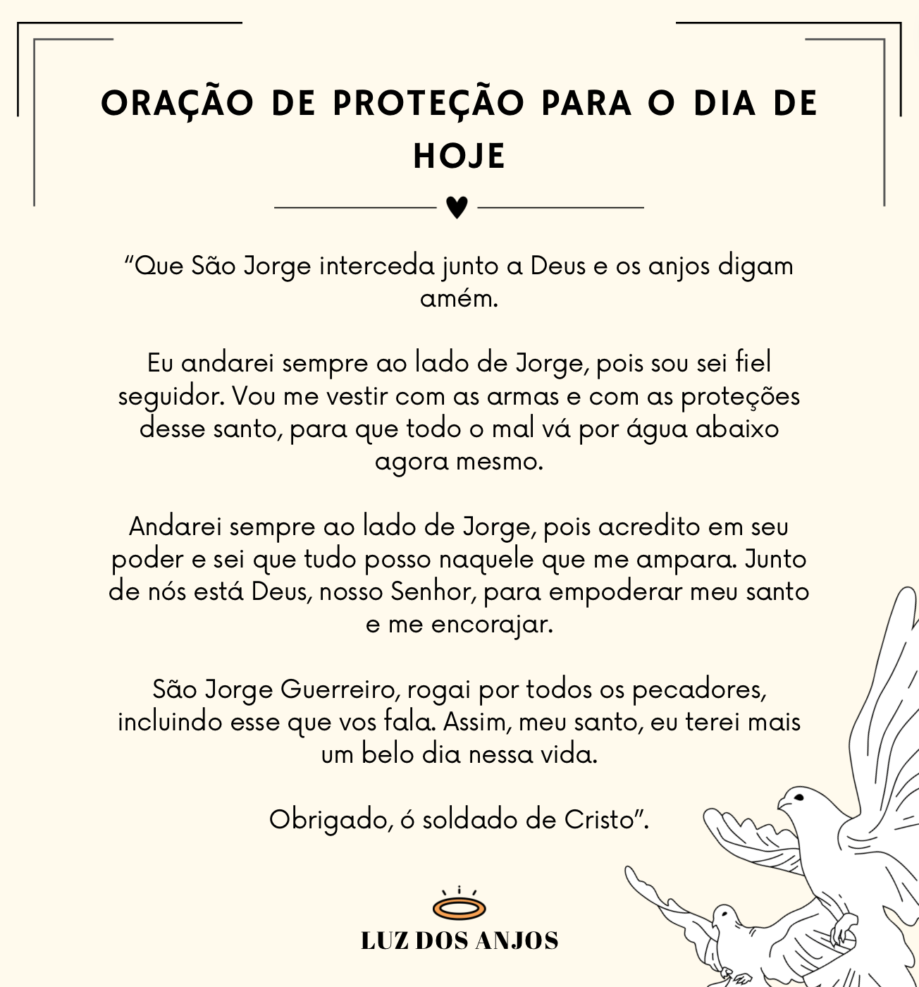 Oração de proteção para o dia de hoje