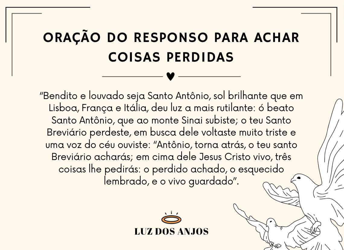 Oração do responso para achar coisas perdidas